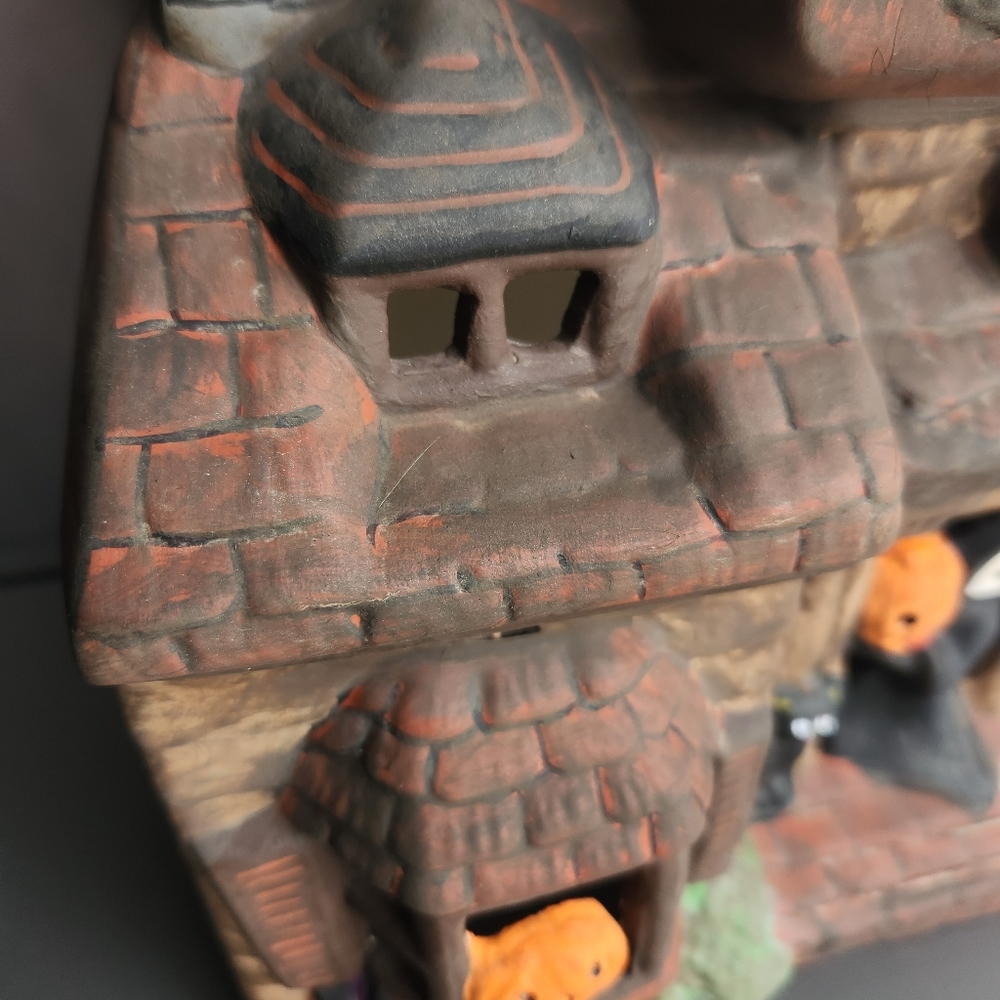 Vintage 1978 Lefauve Handpainted Ceramic Haunted House Halloween Ghost Pumpkin - Picture 6 of 16